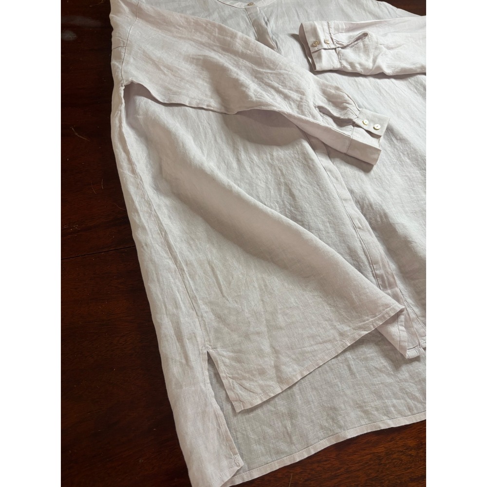 Eileen Fisher Womens Organic Linen Tunic Top Large Oversized Minimalist Coastal - Picture 7 of 7